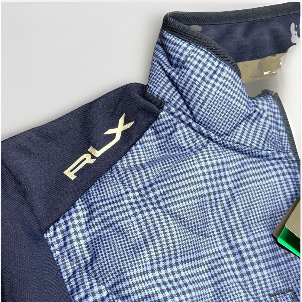 NWT RLX RALPH LAUREN Mens Medium Houndstooth Wool-Blend Quilted Jacket Blue $268 - Picture 5 of 14
